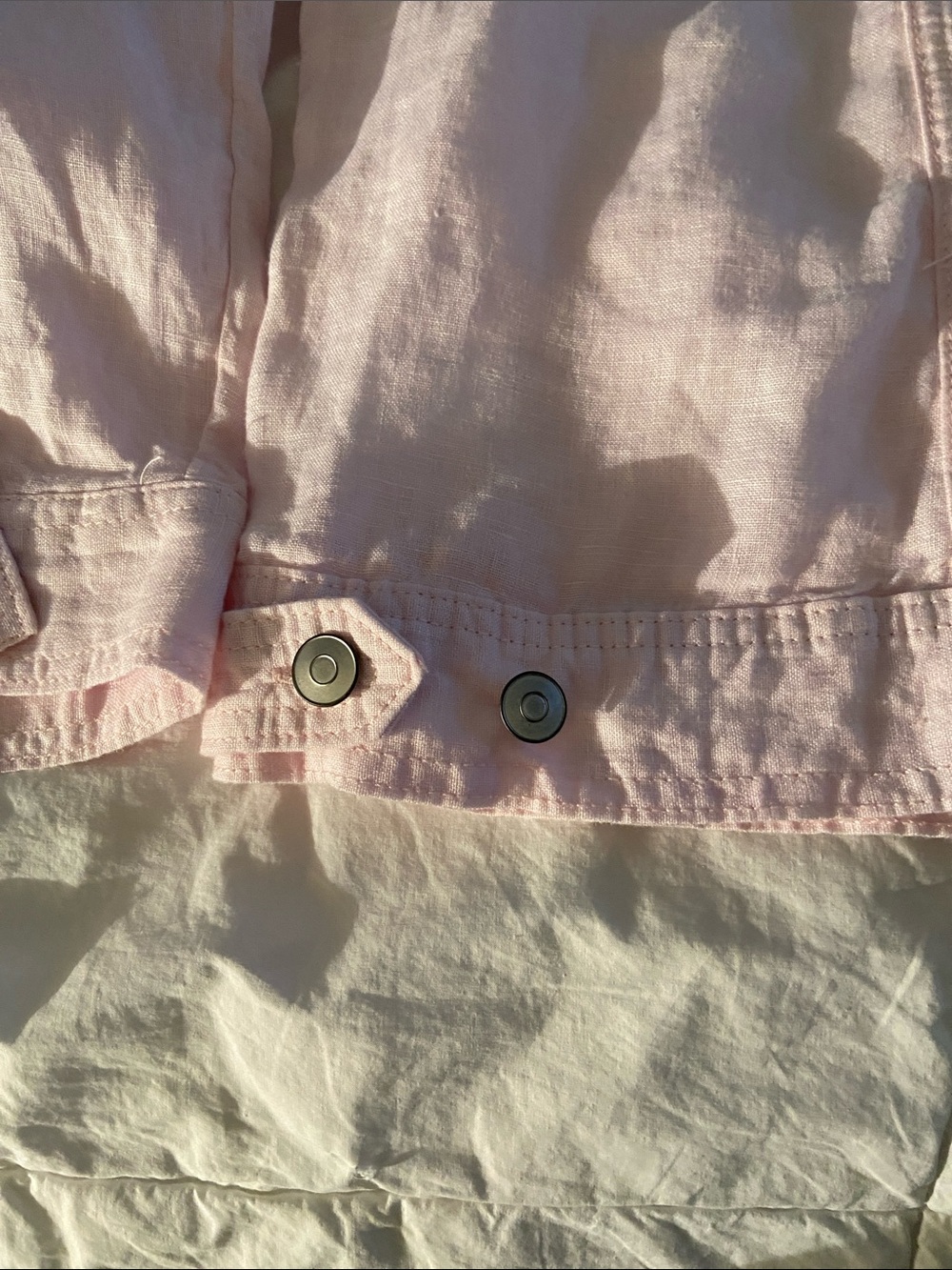 🩷Jones New York Light Pink Lightweight Washable Linen 
Jean Jacket🩷 - Picture 10 of 13